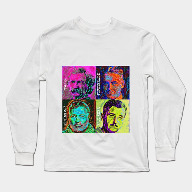 Pop Art - American Novelists (Male) Long Sleeve T-Shirt by Naves